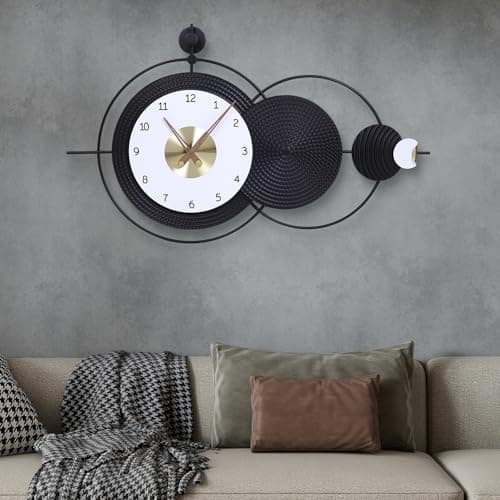 Anmotpe Large Wall Clock Black Modern Wall Clocks Nordic Style Clock Non Ticking Battery Operated Big Wall Clocks for Living Room, Kitchen, Dining Room, Bedroom-36.8X22inch - Thumbnail 4