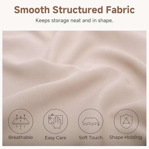 StorageWorks Storage Baskets for Shelves, Closet Organization and Storage Bins, Fabric Organizer Baskets for Clothes, Light Brown, 3-Pack, Extra Large - Thumbnail 4