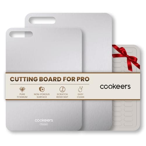 Titanium Cutting Board set of 3-2026 New Upgraded Pure Titanium Double-sided Cutting Boards for Kitchen, Hygiene Durable Dishwasher Safe Chopping Board for Meat, Fruit, Vegetables(M+S+Mat) - Image 1