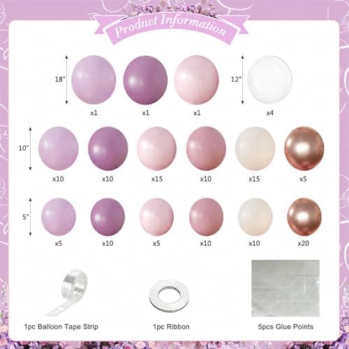 Pink and Purple Balloon Arch Kit for Bridal Shower Wedding Decorations - Thumbnail 5