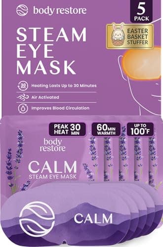 Body Restore Heated Eye Mask 5 Pack – Easter Basket Stuffers, Easter Birthday Gifts for Women & Men, Steam Warm Compress for Dry Eyes, Stye Eye Treatment, Eye Patch – Lavender - Image 1