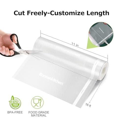 [2025 Upgraded] Bonsenkitchen 6 Rolls 11" x 16' Vacuum Sealer Bags for Food with a Color Box, Easy to Store, Commercial Grade, BPA Free, Great for Food Storage or Sous Vide, VB21 - Thumbnail 2