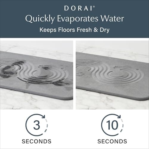 Dorai Home Bath Stone Mat 23.6"x15.4" – Quick-Dry, Non-Slip Diatomite Stone Bath Mat for Bathroom, Zen Slate - Thumbnail 2