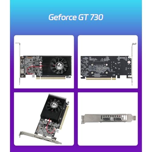 SOYO GeForce GT 730 4GB Low Profile Graphics Card, Dual HDMI Ports for Multi-Monitor, 4GB DDR3 128-Bit, SFF Half-Height Video Card for Slim Desktop PC, Computer GPU Supports Windows 11/10/8/7 - Thumbnail 2