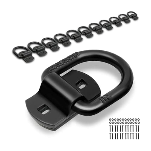 1/2" Heavy Duty Forged D Ring, 12000Lbs Break Strength Tie Down Anchors Hooks, for Trailers, Trucks, and Cargo Tie Downs (Bolt-On, 12 Pack) - Image 1