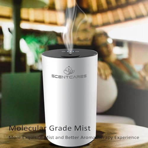 Sentiment Diffuser, Waterless Diffusers for Essential Oils - Diffusers for Home, No Water & Portable & Smart & Cordless Design, for Cold Mist (White) - Thumbnail 5