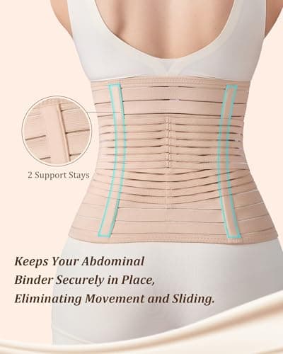 Evantha Postpartum Belly Band for Women: Adjustable Compression Wrap for Abdominal & Waist Support C-Section & Vaginal Birth Recovery Beige XXL - Thumbnail 4