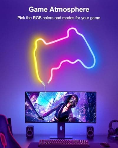 Lustrinex LED Neon Rope Lights, 10ft RGBIC 360° Luminous 5v USB Bluetooth APP Control Music Sync IR Remote Color Changing Smart LED Strip Lights for Bedroom Gaming Party Decor - Thumbnail 5