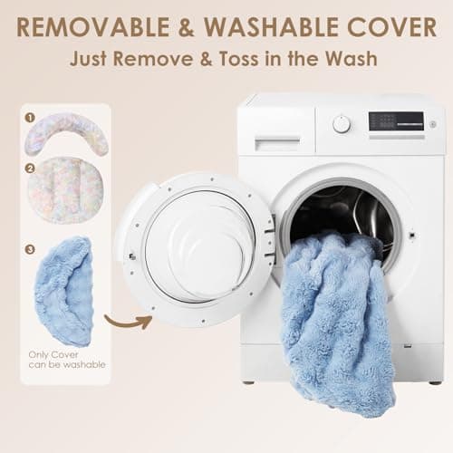 EHEYCIGA Dog Bed Medium Size Dog, Fluffy Small Dog Couch with Removable Washable Cover, Bolster Pet Sofa, Waterproof and Non-Slip, 30" x 30"x 8.5", Blue - Thumbnail 6