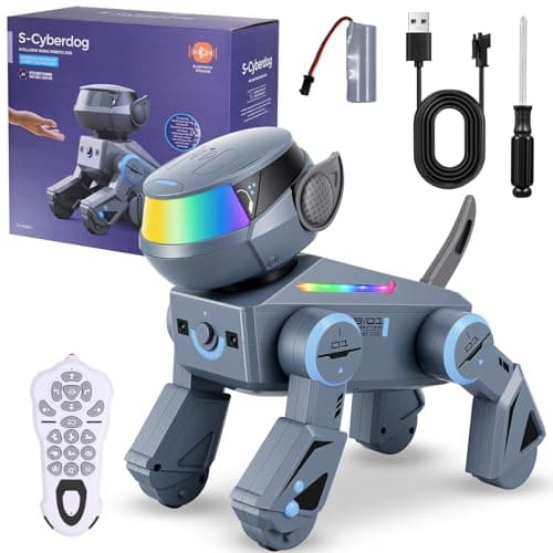 Blorkbuy Smart Robot Dog Toy for Kids - Interactive Puppy, Rechargeable, Gift for Boys Girls Ages 6-12 (Grey) - Image 1
