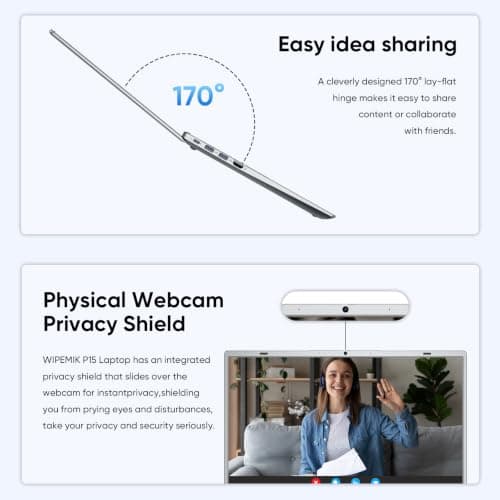 2026 Lightweight15.6” Laptop 16GB RAM 256GB SSD for Work School Home,Silver - Thumbnail 5