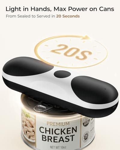 Electric Can Opener, One-Touch Automatic Can Opener, USB Rechargeable Electric Can Opener for Seniors with Arthritis- Cordless Battery Powered, Side Cut, Smooth Edge, Handsfree, for Any Size Cans - Thumbnail 4