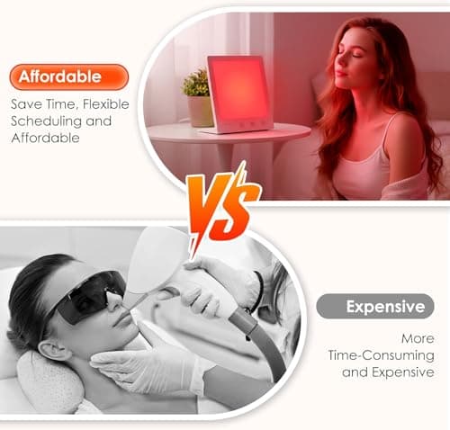 Red LED Light Therapy Lamp for Face, 5-Color Facial Beauty Device with 630nm & 850nm Near Infrared Red Light Therapy for Desk with Adjustable Stand, Timer and Protective Glasses, Home and Travel Use - Thumbnail 5