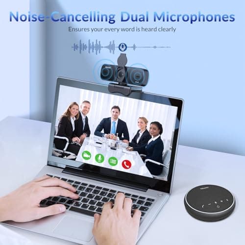 NEWORK 4K Webcam for PC with Stable Auto Focus, Smooth Video, 2 Noise-Cancelling Microphones, USB Plug & Play, with Adjustable Stand, Ideal for Online Teaching, Meetings, and Remote Communication - Thumbnail 4