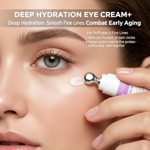 Eye Cream for Dark Circles & Puffiness – Revitalizing Formula with Retinol, Hyaluronic Acid, Caffeine, Peptides & Plant Extracts to Smooth Fine Lines - Thumbnail 4