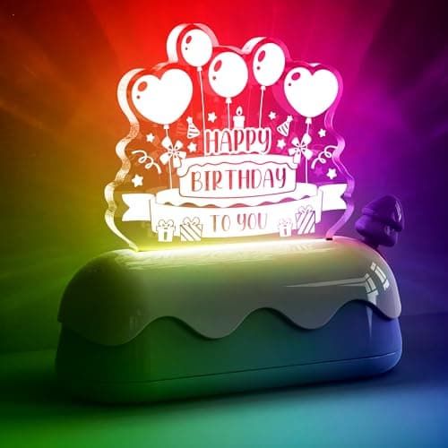 L LOHAS LED Birthday Night Lights for Kids, Kawaii Stuff Birthday Desk Lamp, Rechargeable Desk Decor for Bedroom, Besides, Dinning, Nursery Night Light for Kids, Boys, Girls, Gifts - Image 1