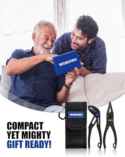 WORKPRO 2-Piece Mini Pliers Set with Pouch for Tight Spaces & Versatile Use - Thumbnail 2