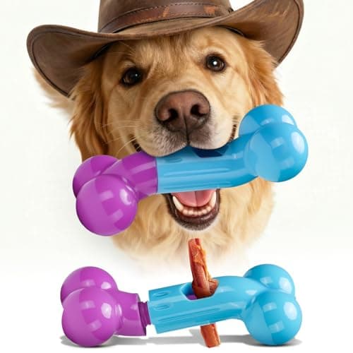 Apasiri Bully Stick Holder for Aggressive Chewers - Tough Dog Toy Prevent Choking and Free Up Your Hands, Bacon Flavored Nylon Chew Toy for Medium & Large Dogs to Keep Them Busy, Gift for Dogs, Pink - Image 1