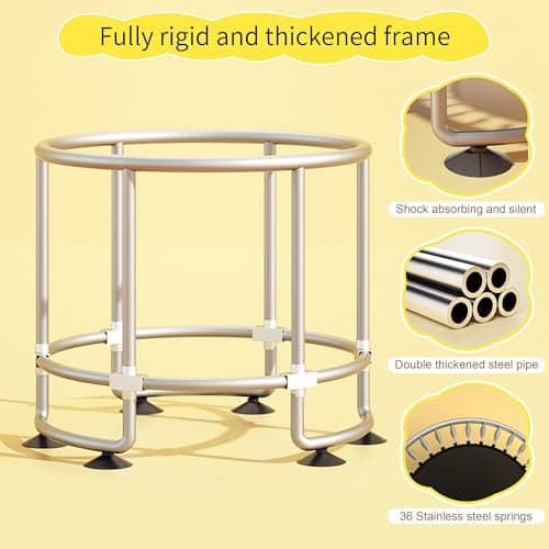 60" Toddler Trampoline for Kids,5FT Kids Trampoline for Toddlers 1-3,Upgrade Adjustable Kids Trampoline Indoor Outdoor,Mini Trampoline for Kids 2-5,500lbs Baby Small Trampoline with Net and Swing - Thumbnail 4