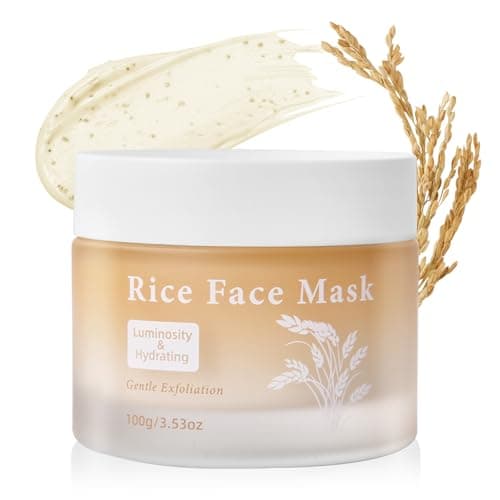 Bmrewax Rice Face Mask, Gentle Exfoliating Wash Off Facial Mask for Dull, Rough Skin, Pore Clearing, Remove Dead Skin Cells for All Skin Types 3.53 Fl Oz - Image 1