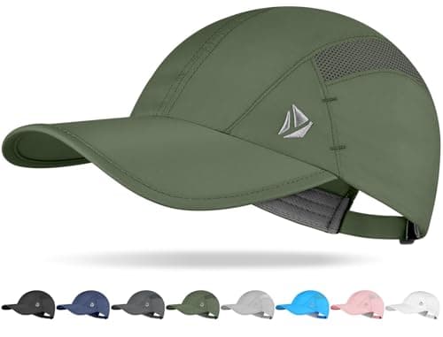 YANIKY Quick-Dry Running Hat for Men & Women Cooling Hat UPF 50+ Thin Baseball Cap Lightweight Breathable Mesh Sport Hats Army Green - Image 1