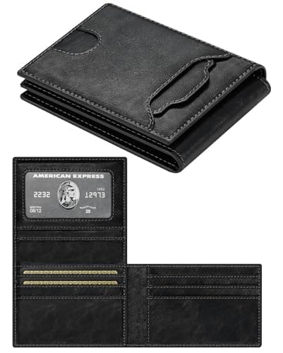 furid Leather Slim Wallet for Men Minimalist: Magnetic Closure Bifold Front Pocket Wallets with Money Clip - Rfid Credit Card Holder Wallet - Gifts for Men at Birthday - Thumbnail 5