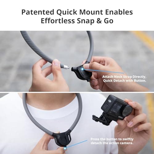 PGYTECH CapLock POV Action Camera Neck Mount, Quick Release & Adjustable Chest Strap, Hand Free Video Vlog Necklace Lanyard Holder for DJI OSMO Action 6/5 Pro/Pocket 3/Xtra Muse, Gopro 13/12, Insta360 - Thumbnail 2