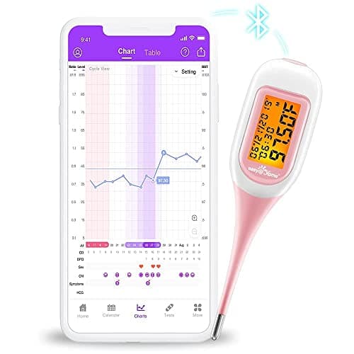 Easy@Home Smart Basal Thermometer for Women: Digital BBT Auto Sync with Premom App - Large Screen and Backlit Body Temperature - FSA Eligible, Charting, Precise Fertility Prediction | EBT-300 - Image 1