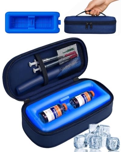 VIRHWOEA Insulin Cooler Travel Case: TSA Approved Medication Diabetic Cooler for Travel, Insulated Cooling Bag for Insulin Pens, Diabetic Small Bottle Protector Kit with Protective Ice Brick - Image 1