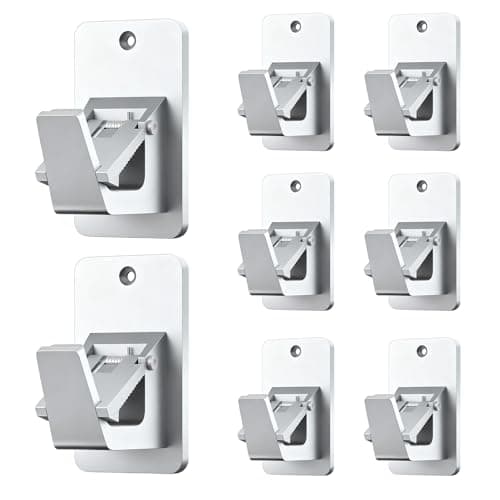 Adhesive No Drill Curtain Rod Brackets - Heavy Duty 30LB Holders for Bathroom Bedroom Kitchen, Universal Damage-Free Window Rod Hooks with Nail-Free Installation (8PC Silver) - Image 1