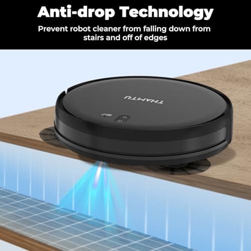 Thamtu Robot Vacuum and Mop Combo, Slim 2-in-1 Vacuum Robotic with Strong Suction, Auto-Charging, Scheduling, Smart Robot Vacuum Cleaner Ideal for Pet Hair, Hard Floors & Low-Pile Carpets - Thumbnail 5