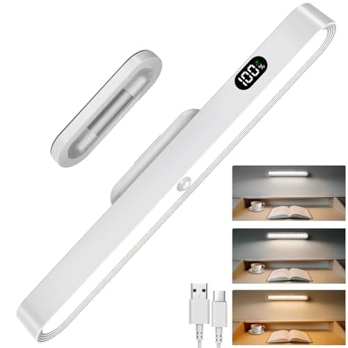 Kitloo Motion Sensor Light Indoor with Battery Display,3000mAh Rechargeable Under Cabinet Lighting Magnetic Light Bar 300LM Battery Operated Closet Light Makeup Lights Stick On - Image 1