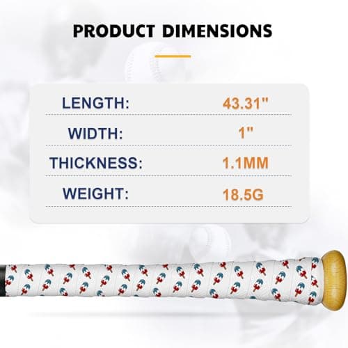 JAYA Bat Grip Tape, 2-Pack Mixed Colors, 1.1mm PU Bat Wrap with Full Adhesive Backing, Non-Slip Sweat-Wicking & Breathable Handle Grip for Baseball/Softball/Cricket Bats, 1100 x 27mm - Thumbnail 5