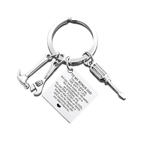 Ediseng Personalized Birthday Gifts for Dad Stepdad,Funny Dad Keychain from Daughter/Wife,Cool Keychain for Men - Image 1