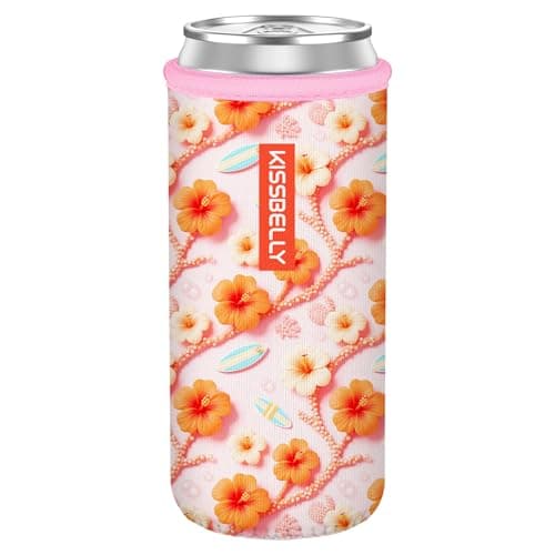 Slim Can Cooler Sleeve, Insulated Neoprene Can Sleeve Cover Reusable Can Drink Sleeve Holder for Beverages Cans Bottles BBQs Decor Party Favors - Image 1