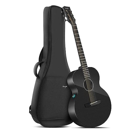 Enya Acoustic-Electric Guitar X3 Pro Mini Carbon Fiber Travel Guitar - 36" 3/4 Size with Built-in Effects & Wireless Speaker, Includes Gig Bag & Cables - Ideal for Professional & Stage Performance
