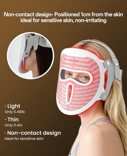 Facego Red Light Mask for Face, 7-1 Colors Red Light Face Mask, Cordless Red-Light Facial Mask with Eye-Protection, Rechargeable for Skincare at Home & Travel - Thumbnail 6