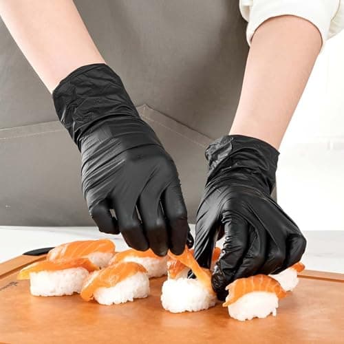LikGuest Black Nitrile Disposable Gloves, Latex-Free, Powder-Free, 4 Mil, Chemical & Puncture Resistant, Food Safe, Industrial & Household Use,100-Count (Small) - Thumbnail 6