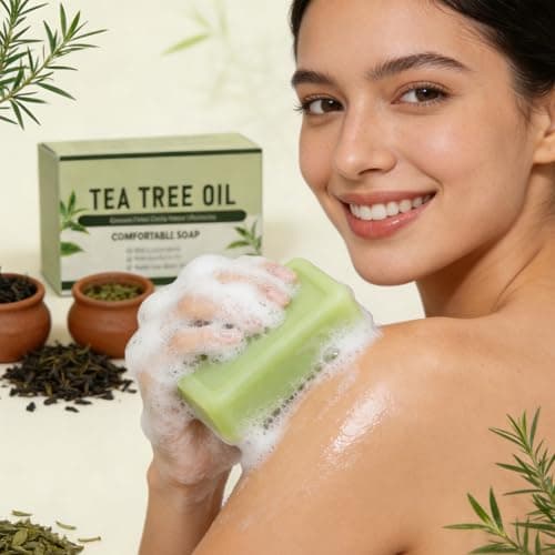 Gptkop 2PCS Tea Tree Oil Soap Bar | Purifying & Balancing Body Soap for Men & Women with Natural Oil, Gentle Exfoliating Bar for Face, Foot & Body Care - Thumbnail 4