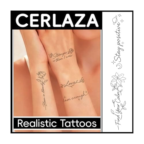 Cerlaza Temporary Tattoos Adult, 29 Styles Fake Tattoos Semi Permanent Tattoo for Women Girls, Realistic Long Lasting Small Rose Tatoo Temporary Kits Flower Floral Stickers Body Art for Hand Neck - Image 1