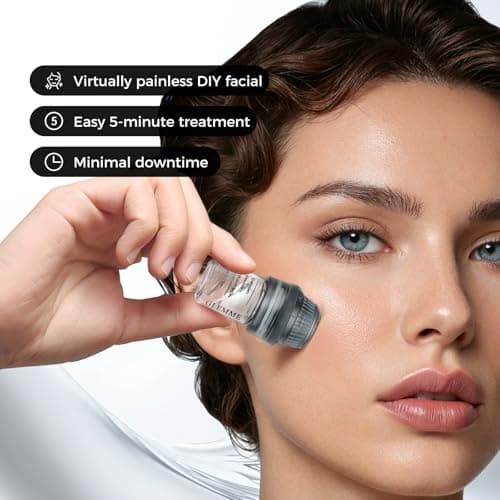 Micro Infusion System for Face & Neck, Titanium Needle Cosmetic Stamp Hydra Microneedling Serum - Peptides & Hyaluronic Acid Serum for All Skin Types, 0.25mm Home Infusion Set - Thumbnail 5