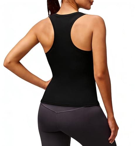 Alaroo Black Tank Top for Women Sleeveless Workout Women Tank Tops Racerback Crop Athletic Gym Yoga Pilates Golf Running Shirts M - Image 1