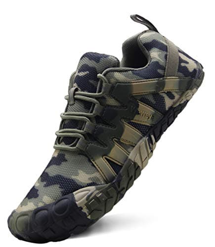 Weweya Women Low Zero Drop Shoes Minimalist Barefoot Trail Running Camping Wide Toe Box for Female Lady Fitness Gym Workout Sneaker Tennis Walking Athletic Camo Green Camouflage US Size 5 - Thumbnail 4
