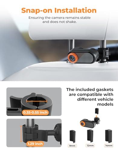 LUCKVIEW BM2A Baby Car Camera – 3X Zoom to See Baby Clearly, 5.2" 1080P Display & Auto IR Night Vision, Rear-Facing View Monitor, Easy Install for Parents & Pet Owners - Thumbnail 6