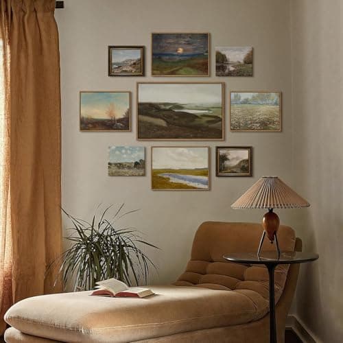 DAJONART Large Vintage Floating Framed Wall Art for Bedroom Living Room Office, Rustic Landscape Canvas Prints Gardener’s House Antibes, Antique Framed Christmas Wall Decor for Farmhouse Rustic Home, 16"x24" - Thumbnail 6