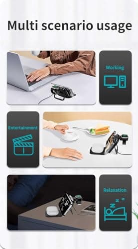 3 in 1 Upgraded Wireless Charger Charging Station: Foldable Charger Stand Multiple Devices for Apple - iPhone 16/15/14/13/12- Watch/Ultra & Airpods 4 3 2 Pro (White) - Thumbnail 5