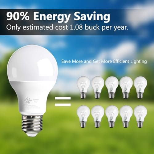 dalattin 20 Pack LED Light Bulbs A19 E26 60 Watt Equivalent Soft White 2700K Warm Light Lightbulbs Indoor Standard 120v 60hz 800 LM Non-Dimmable 80+ CRI UL Listed - Thumbnail 3