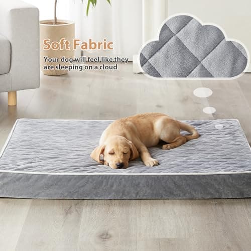 WNPETHOME Orthopedic XXL Dog Beds Large Sized Dog, Waterproof Extra Large Dogs Bed with Removable Washable Cover, Multi-Needle Quilting Dogs Crate Bed - Thumbnail 2