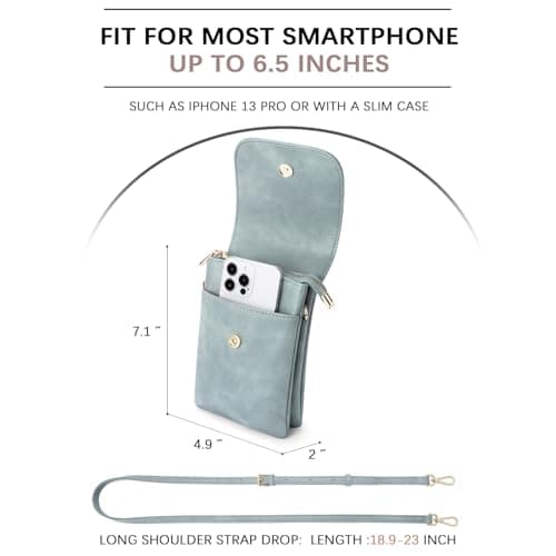 BOSTANTEN Vegan Leather Small Crossbody Bags for Women Designer Cell Phone Bag Wallet Purses Adjustable Strap - Thumbnail 5