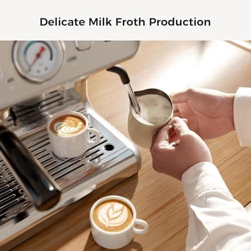 Kismile Espresso Machine with Grinder, 20 Bar Expresso Coffee Machines with Milk Frother Steam Wand, Espresso Maker with 30 Grind Settings, Expresso Machines for Home, Perfect for Cappuccino, Latte - Thumbnail 5